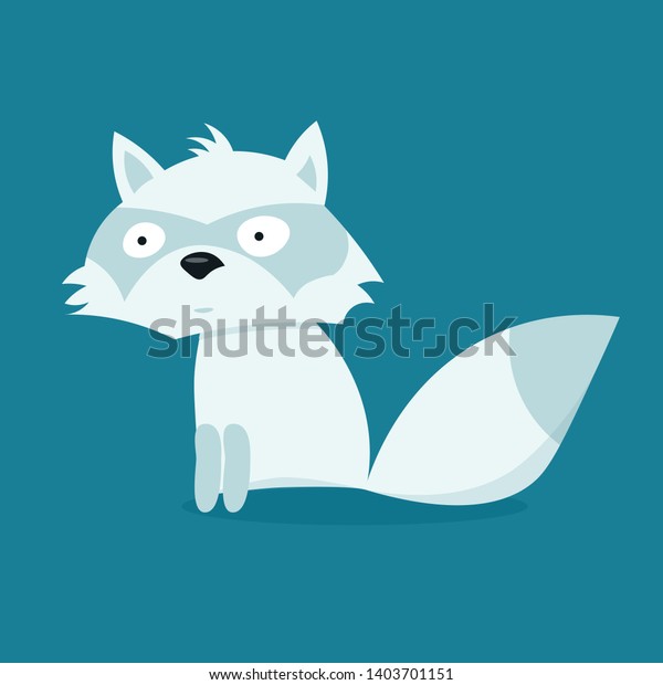 snow fox clipart