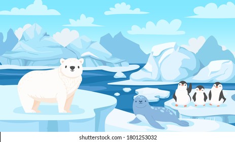 Cartoon Vector Nature Winter Arctic Ice Stock Vector (Royalty Free ...