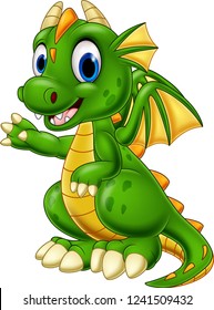 Cartoon Baby Dragon Presenting Stock Illustration 1241509432 | Shutterstock