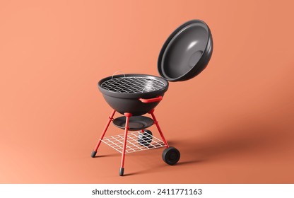 Cartoon barbeque grill, charbroiler, 3d rendering. 3d illustration. 3d illustration. - Powered by Shutterstock