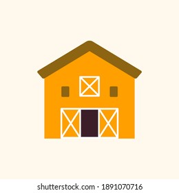 Cartoon Barn Agriculture Icon Illustration