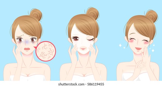 女性 肌荒れ のイラスト素材 画像 ベクター画像 Shutterstock