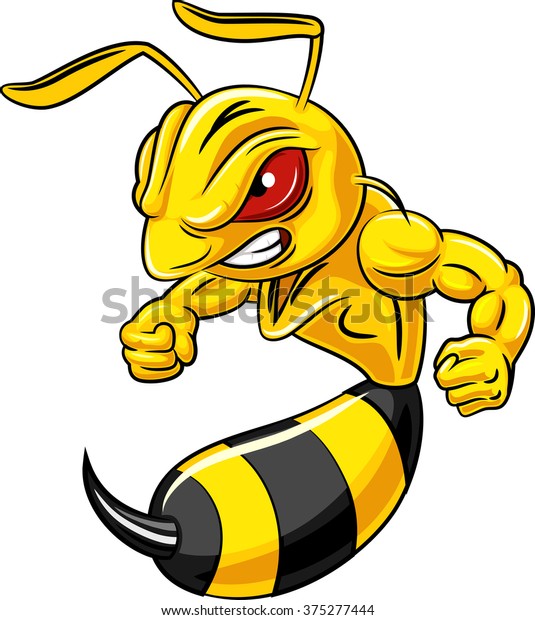 Cartoon Bee Mascot Character Isolated On Stock Illustration 375277444