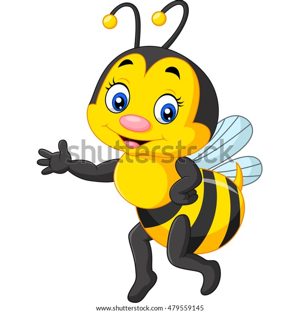 Cartoon Bee Waving Hand Smiling Stock Illustration 479559145 5801