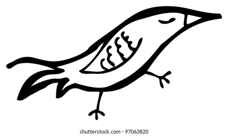 Original Art Bird Silhouettes Illustration Stock Illustration 167421002