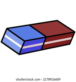 Cartoon Blue Red Eraser On White Stock Illustration 2178926609 ...