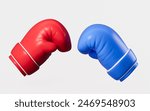 Cartoon boxing gloves model, 3d rendering. 3d illustration.