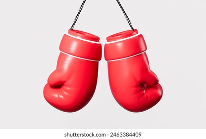 Cartoon boxing gloves model, 3d rendering. 3d illustration. - Powered by Shutterstock