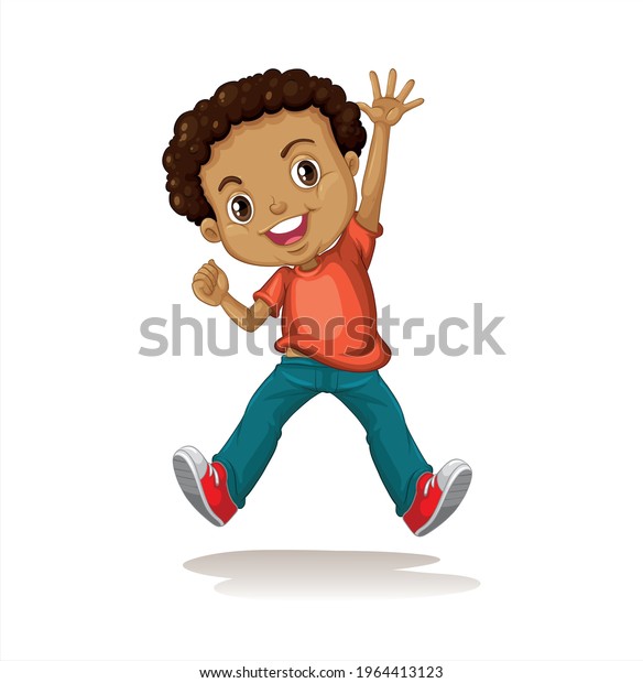 Cartoon Boy White Background Stock Illustration 1964413123 | Shutterstock