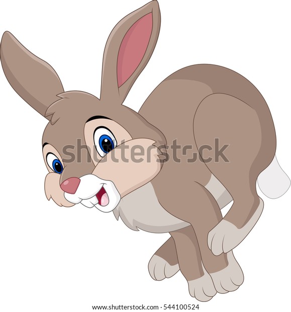 Cartoon Brown Rabbit Running Stock Illustration 544100524