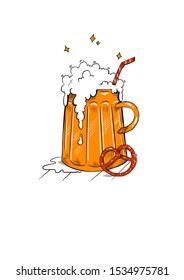 Cartoon Butter Beer On White Background Stock Illustration 1534975781 ...