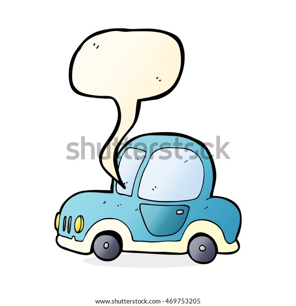 cartoon car with speech\
bubble