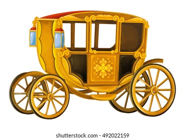 Cartoon carriage - transportation - isolated - illustration for children