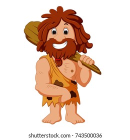 Cartoon caveman smiling
