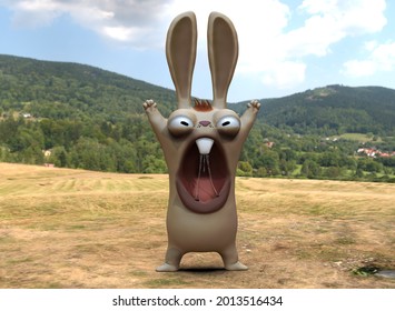 Cartoon character angry bunny