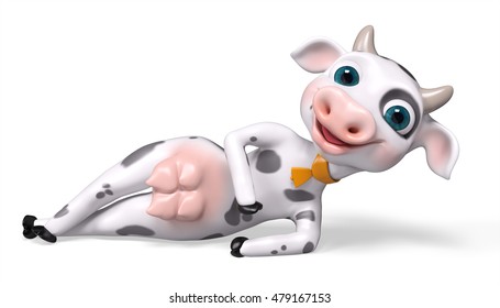 Cartoon character cow  isolated, 3d rendering - Shutterstock ID 479167153