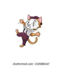 Cartoon character of drunk kitten - pantomima cat