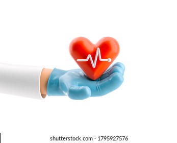 Cartoon character hand in medical glove holding big tooth. 3d illustration.  - Powered by Shutterstock