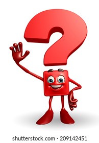 Cartoon Character Question Mark Pointing Stock Illustration 209130148