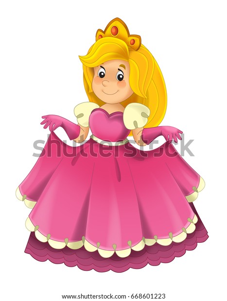 Cartoon Character Royal Princess Cheerful Standing Stock Illustration ...