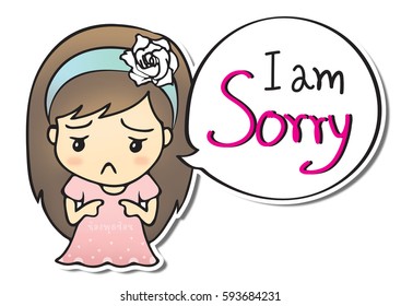 Woman Saying Sorry Stock Illustrations, Images & Vectors 