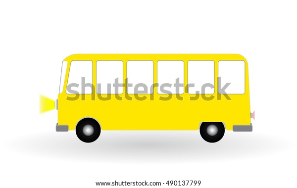 Cartoon cheerful minibus Isolated on White Background. \
Illustration. 