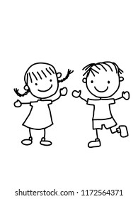 Similar Images, Stock Photos & Vectors of happy family hand drawn ...