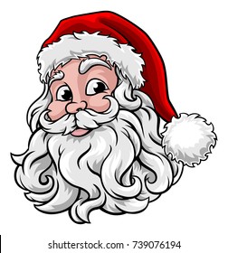 Cartoon Christmas Illustration Santa Claus Face のイラスト素材