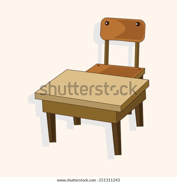 Cartoon Classroom Desk Chair Stock Illustration 251311243