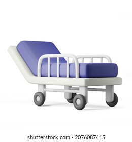 Cartoon Concept Hospital Bed Intensive Care Unit 3d Illustration Rendering 3d Icon Blue Colored Isolated