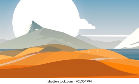 Mountain Background Vector Minimal Landscape Art Stock Vector (Royalty ...