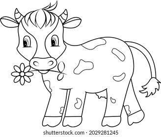 Cartoon Cow Coloring Bookcoloring Book Cow Stock Illustration ...