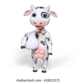Cartoon cow isolated, 3d rendering - Shutterstock ID 418521571