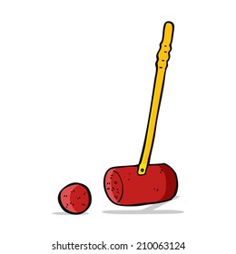 Cartoon Croquet Mallet And Ball