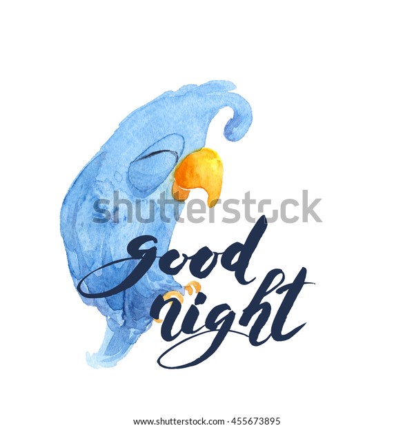Cartoon Cute Card Lettering Good Night のイラスト素材