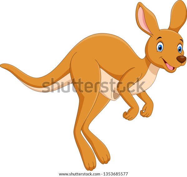 Cartoon Cute Kangaroo Jumping Stock Illustration 1353685577 | Shutterstock