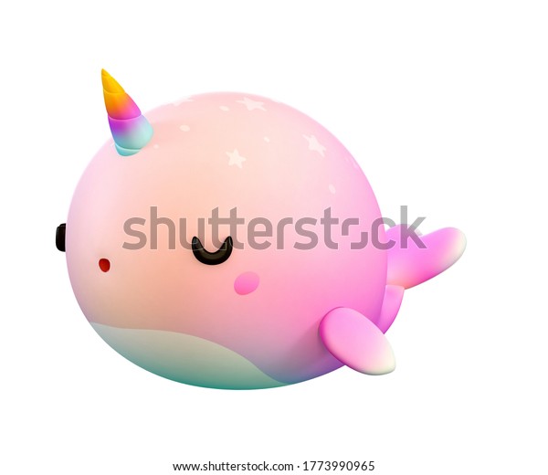 cute narwhal whale