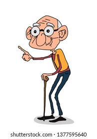 Cartoon Cute Old Man,elderly ,grandfather Illustration