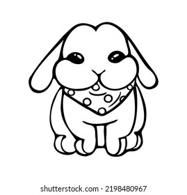 Cartoon cute rabbit outline
