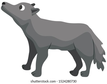 Cartoon Cute Wolf Flat Illustration Stock Illustration 1524280730 ...