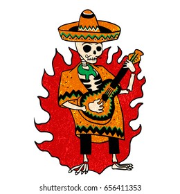 Cartoon dead mariachi 