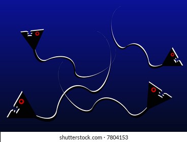 Cartoon Deep Sea Fish Gulper Eel