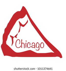 Cartoon Depiction Of A Chicago Pizza Slice Over A White Background