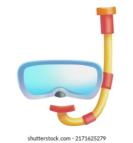 Cartoon Diving Goggles Watercolor Style With Clipping Path