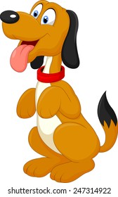 Cartoon Dog  Sitting Up