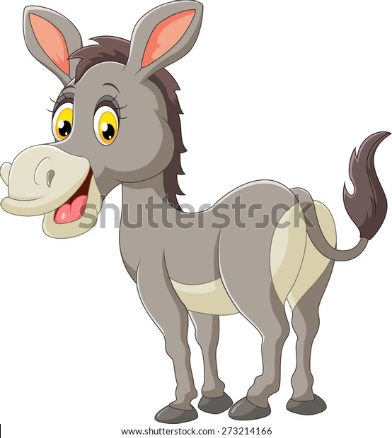 cartoon donkey smile and happy