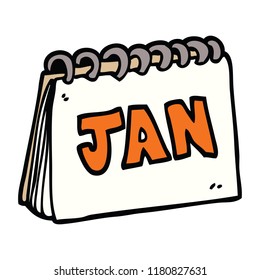 Cartoon Doodle Calendar Showing Month January Stock Illustration ...