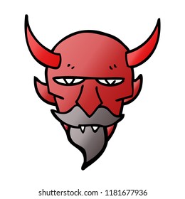 Cartoon Doodle Devil Face Stock Illustration 1181677936 