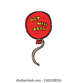 Cartoon Doodle Get Well Soon Balloon