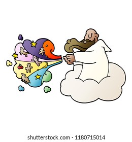 Cartoon Doodle God Creating Universe Stock Illustration 1180715014